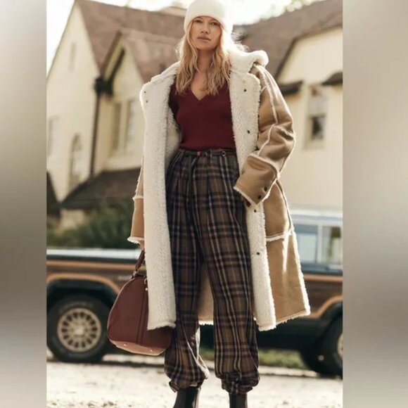 new ANTHROPOLOGIE PILCRO $800.00 REVERSIBLE SHERPA COAT 2X - Picture 5 of 7